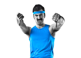 Sportman doing bad signal