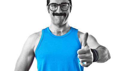Sportman with thumb up