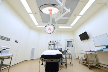 equipment and medical devices in modern operating room 