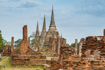 Obraz premium Wat Phra si sanphet at Ayutthaya, Thailand