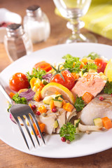 fish and vegetable