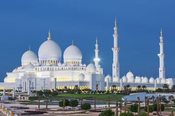 Foto op Canvas Uitzicht op de beroemde Abu Dhabi Sheikh Zayed-moskee © Frédéric Prochasson