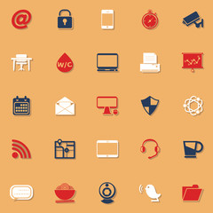 Internet cafe classic color icons with shadow