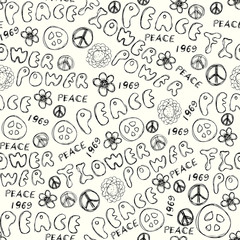 Doodles inscription Flower Power.