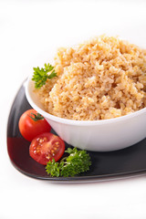 bowl of bulgur,quinona