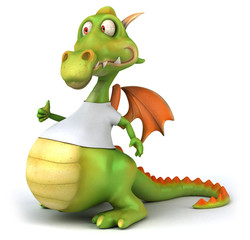 Fototapeta premium Dragon with a white tshirt