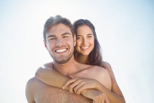 happy couple smiling at camera