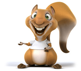Squirrel with a white tshirt