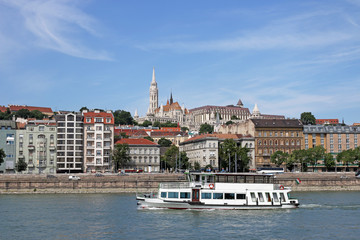 Fisherman bastion and Danube river Budapest cityscape