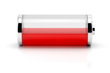 Low charge level battery icon