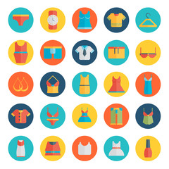 Clothing Icons - Illustration flat.