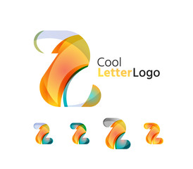 Set of abstract Z letter company logos. Business icons