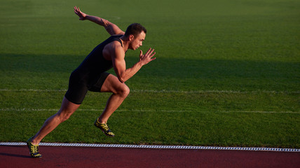 Athletic man start