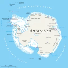 Foto op Aluminium Antarctica Political Map © Peter Hermes Furian