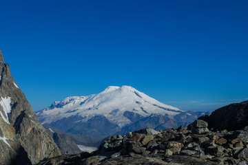 Fototapeta premium Mountains, the North Caucasus. Mount Elbrus.