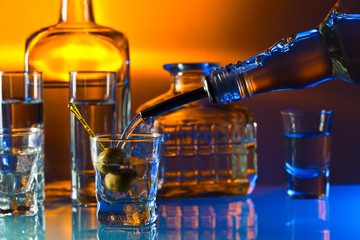 vodka with olives