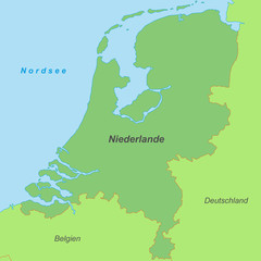 Niederlande - Landkarte (beschriftet)