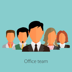 Obraz na płótnie Canvas business people group color profile human resources team flat de