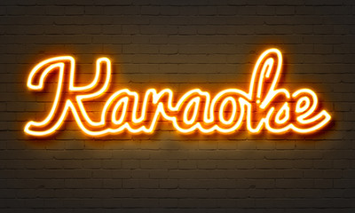 Fototapeta na wymiar Karaoke neon sign