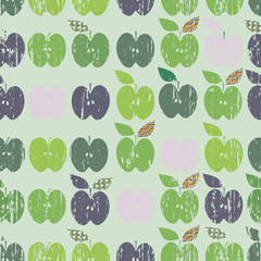 Green apples in hipster style on mint background