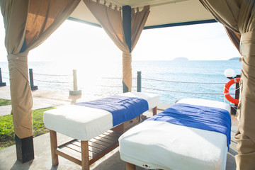 massage bed by the beach