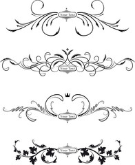 Set of 4 floral text dividers with copy spaces for text caption.