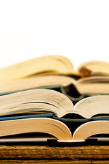 heap of open books