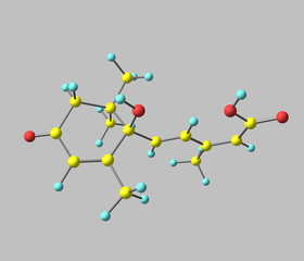 Abscisic acid molecule isolated on grey
