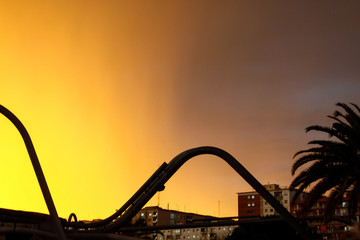 yellow sky before a thunderstorm