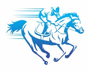 blue horserace image vector