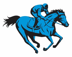 blue horserace image vector
