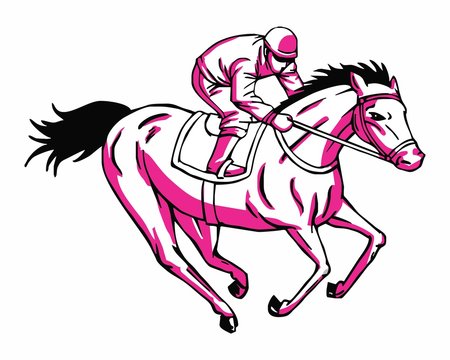 pink horserace image vector