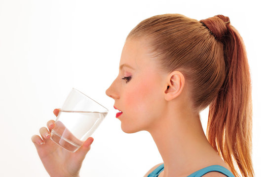 Water drinking woman