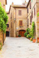 The streets of the old Italian city of Pienza