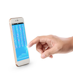 Modern mobile phone in  hand