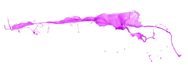 Obraz premium Pink paint splashing isolated on white background
