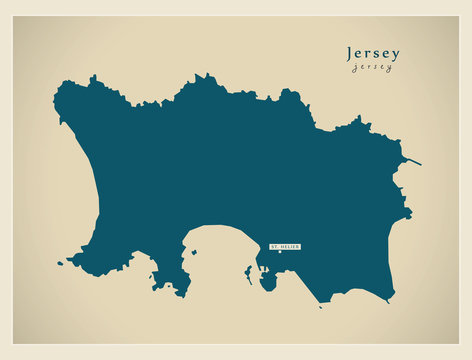 Modern Map - Jersey JE