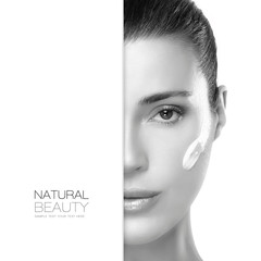 Fototapeta premium Spa Girl. Beauty and Skincare concept. Template Design