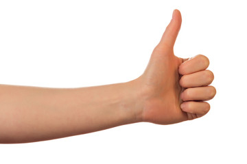 Hand showing thumbs up