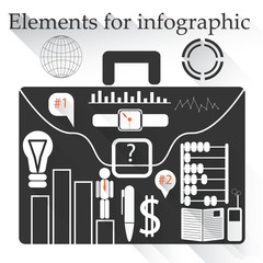 Elements for infographic. Schedule data. Flat icons.