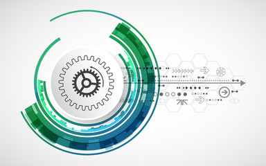 Abstract technological background with various elements.