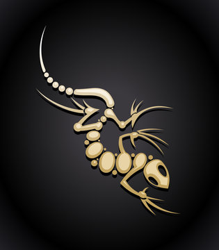 Golden logo with  lizard.