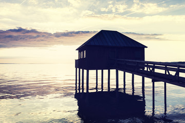 Sunset at Lake Constance in Europe