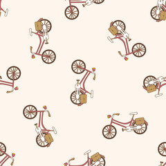 transportation bike , cartoon seamless pattern background