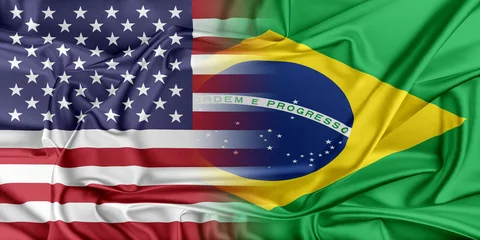 Window stickers Brasil USA and Brazil