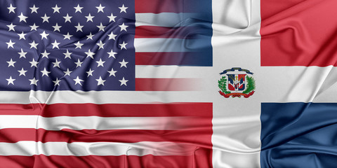 USA and Dominican Republic - obrazy, fototapety, plakaty