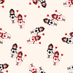 alice in wonderland , cartoon seamless pattern background