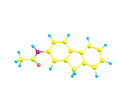 2-Acetylaminofluorene molecule isolated on white