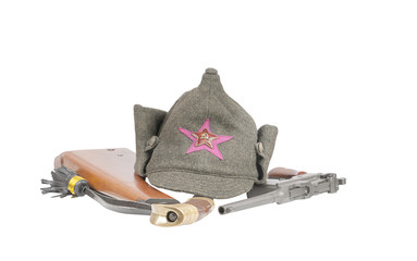 A gun and a uniform of the red army - 84043053