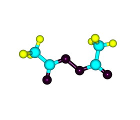 Diacetyl peroxide molecule isolated on white